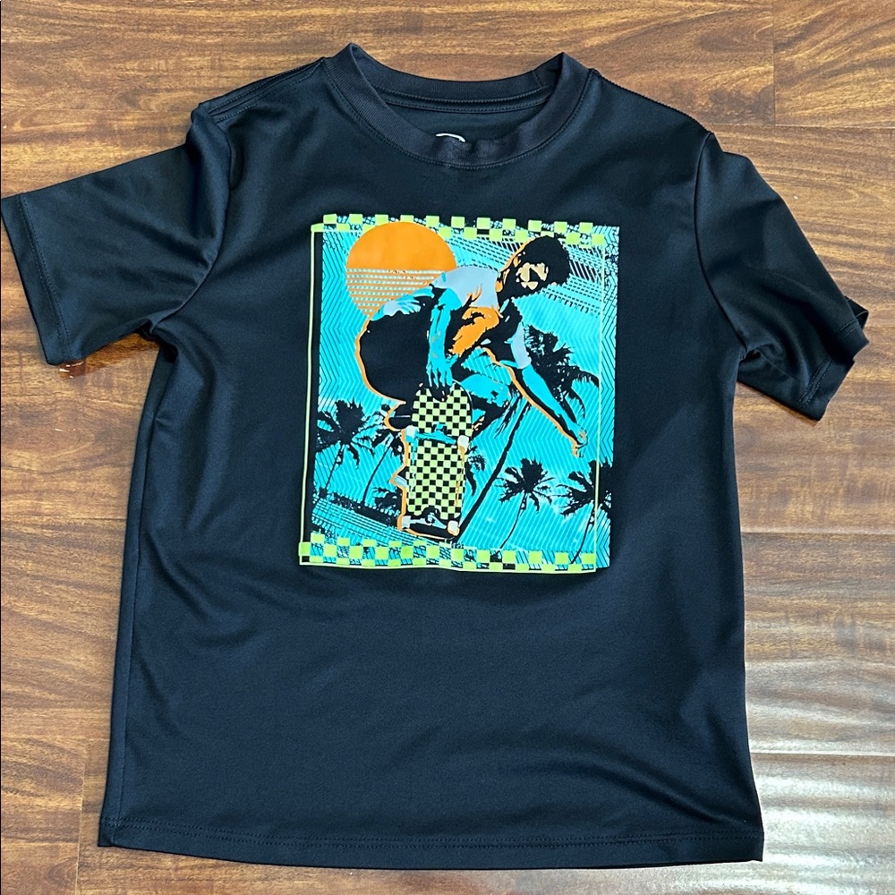 Athletic Works Black and Blue Graphic Kids T-Shirt